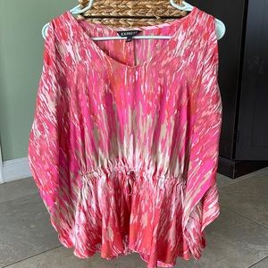 Express Dollman open shoulder peplum style top